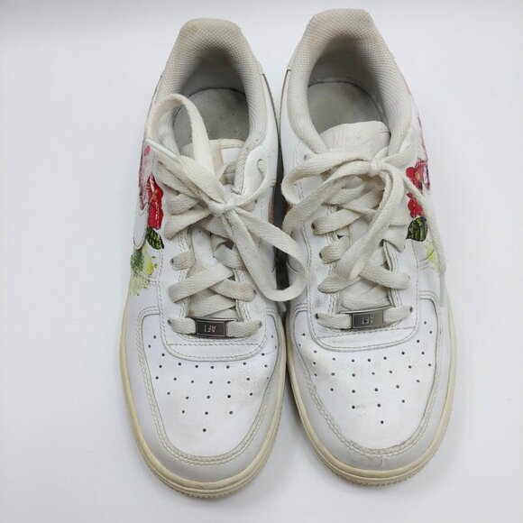 NIKE Air Force 1 Customized Painted Floral Shoes Youth 5.5 / 38 EU 314192-117 - Picture 5 of 8